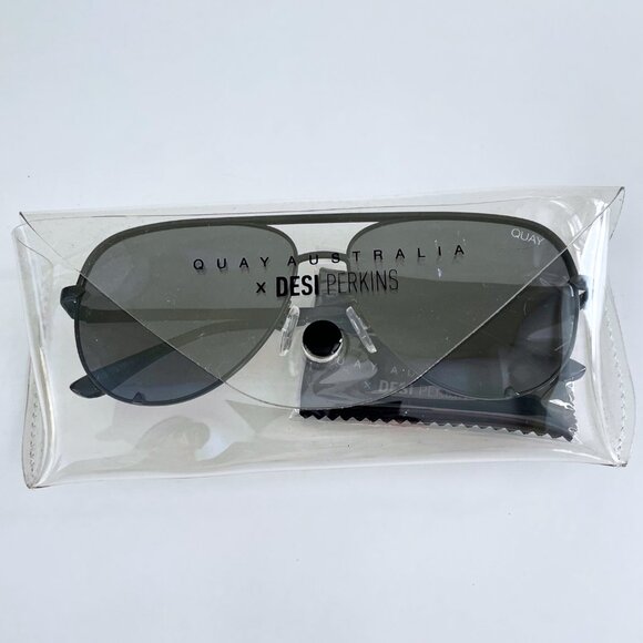 QUAY x Ltd Desi Perkins High Key Mini Oversized Polarized Aviators –Unisex– NWOT - Picture 8 of 8